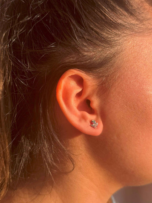 Mini Mix Hand Silver Earrings