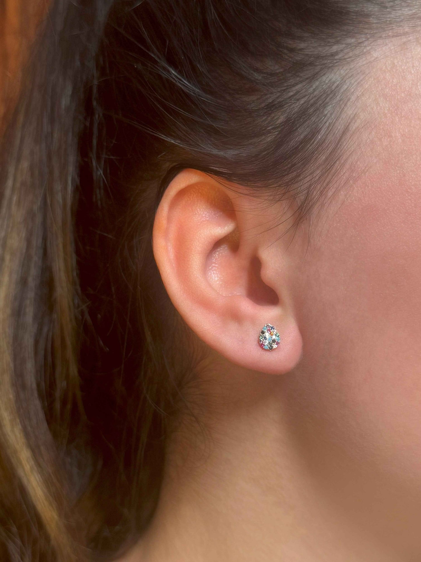 Mini Mix Drop Silver Earrings