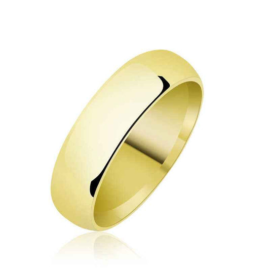 5 mm Smooth Domed Gold Plated Silver Ring