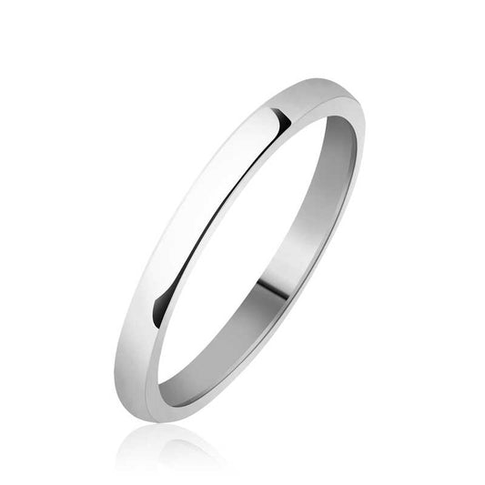 2 mm Flat Dome Silver Ring