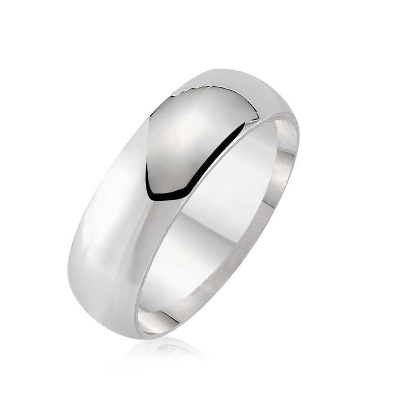 Bague bombée en argent massif - 6 mm
