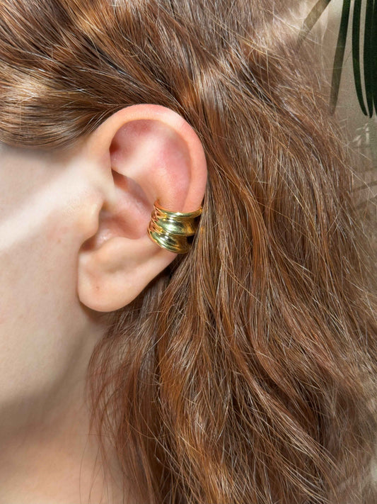 Pipe Silver Ear Cuff