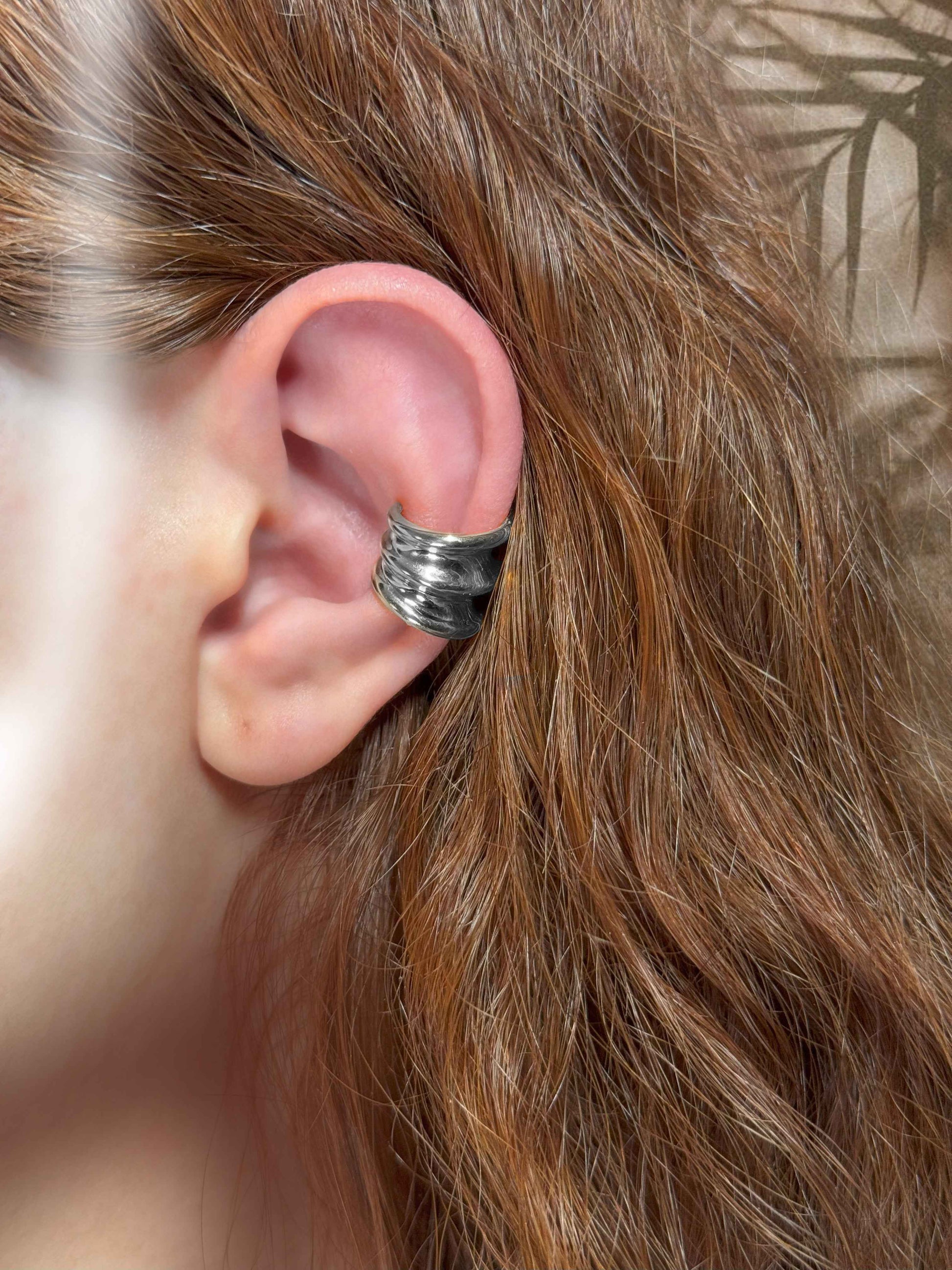 Pipe Silver Ear Cuff
