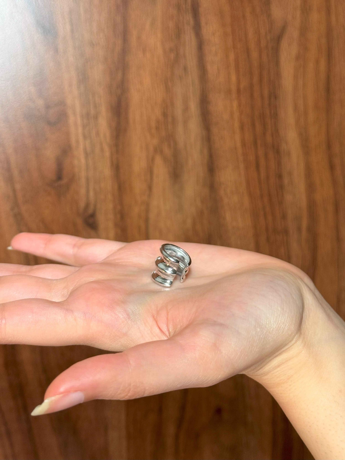 Pipe Silver Ear Cuff