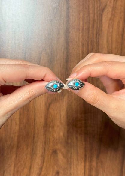 Evil Eye Silver Earrings