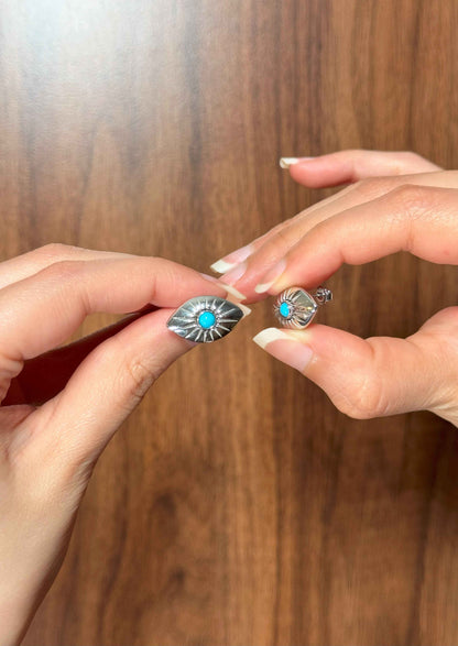 Evil Eye Silver Earrings