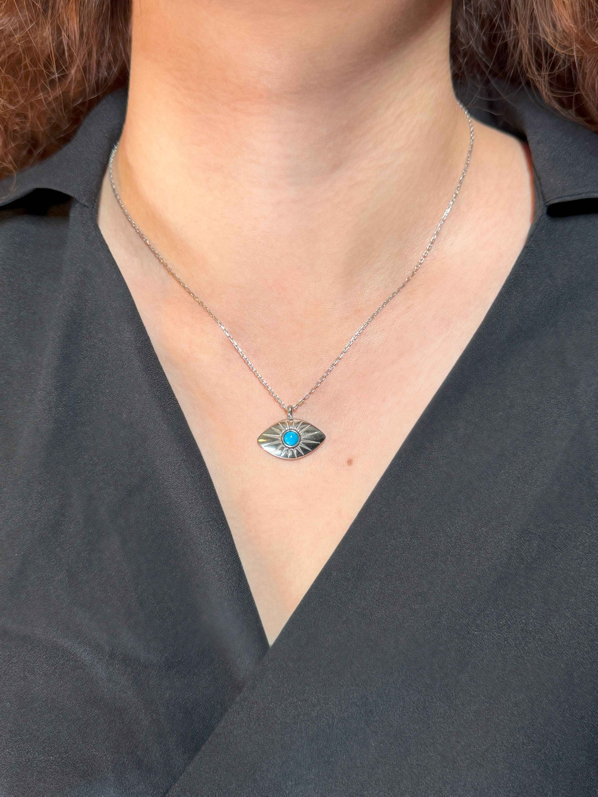 Pearl Eye Silver Necklace