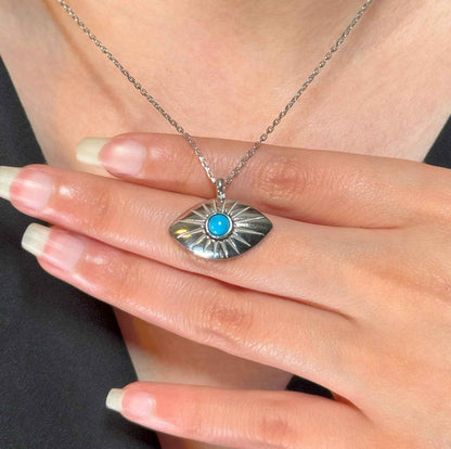 Pearl Eye Silver Necklace