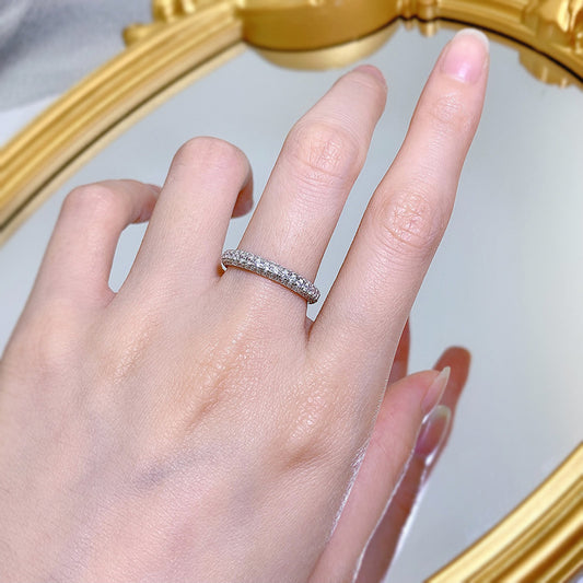 Fashion Simple Series Silver Zircon Ring