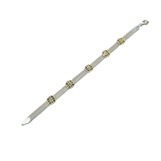 Bracelet nid d'abeille en argent doré
