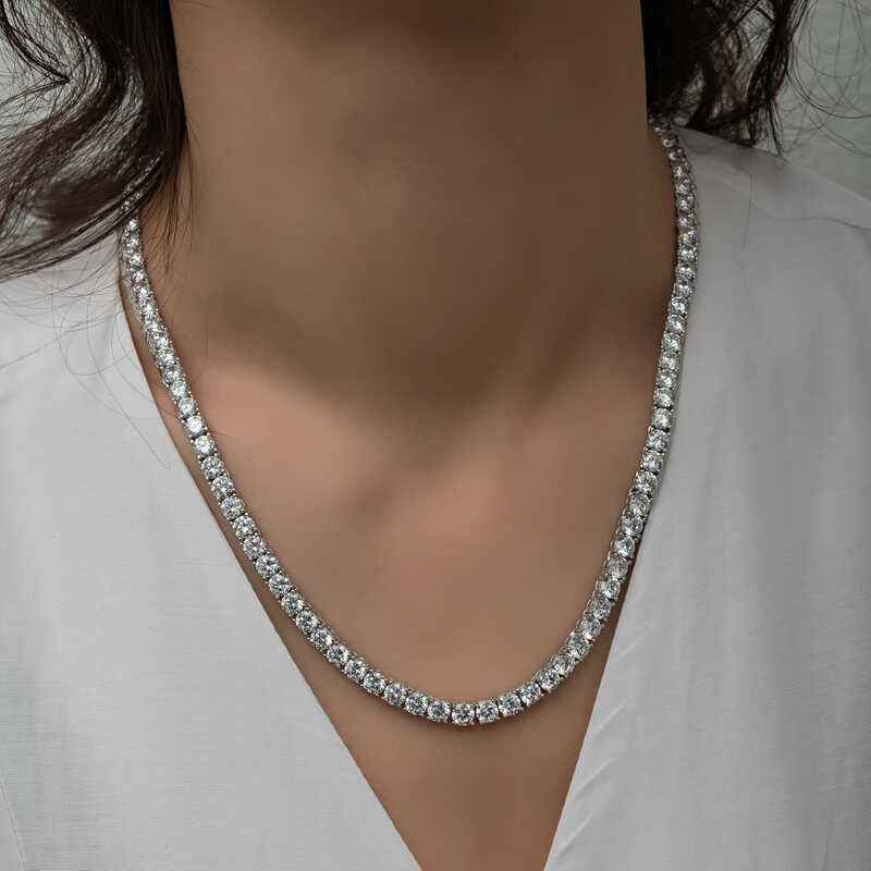 White Stone Waterway Women's Silver Necklace