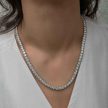 White Stone Waterway Women's Silver Necklace