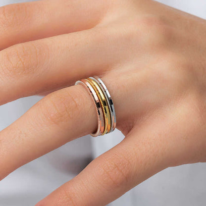 Bague en argent tricolore Ajda pour femme 