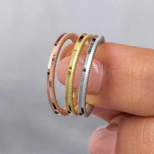 Bague en argent tricolore Ajda pour femme 