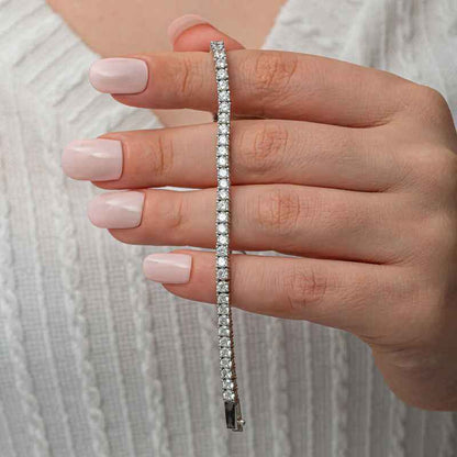3.5 mm White Stone Waterway Women's Silver Bracelet