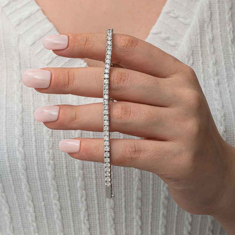 3.5 mm White Stone Waterway Women's Silver Bracelet