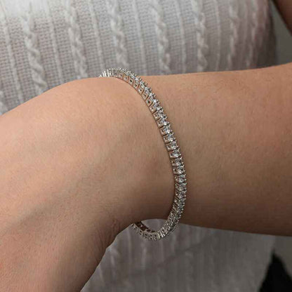 3.5 mm White Stone Waterway Women's Silver Bracelet