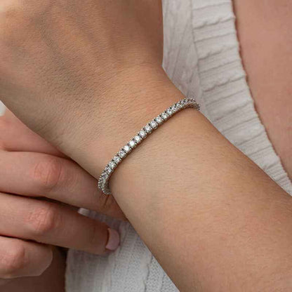 3.5 mm White Stone Waterway Women's Silver Bracelet