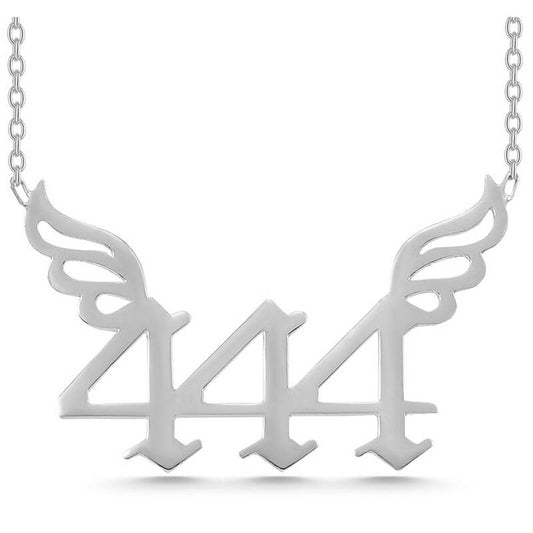 444 Angel Number Women's Silver Necklace