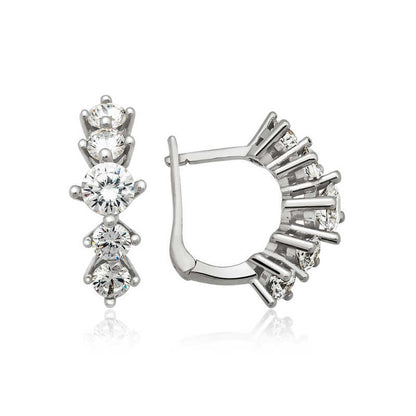 Boucles d'oreilles en argent 5 pierres