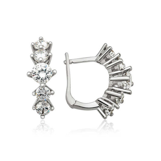 Boucles d'oreilles en argent 5 pierres