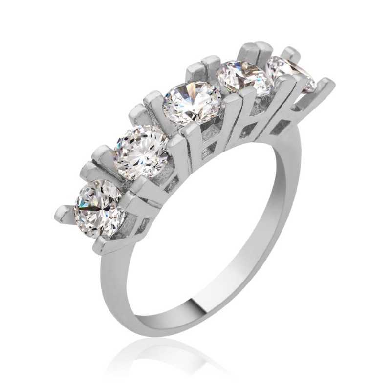 Bague en argent pour femme à 5 pierres