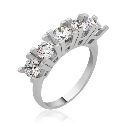 Bague en argent pour femme à 5 pierres