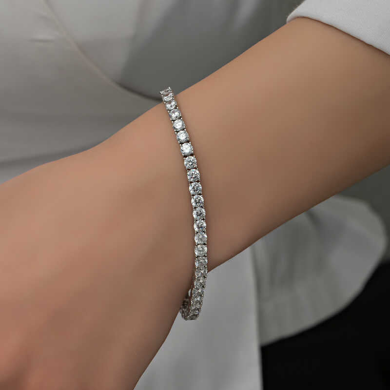 Bracelet en argent pour femme Waterway en pierre blanche de 6 mm