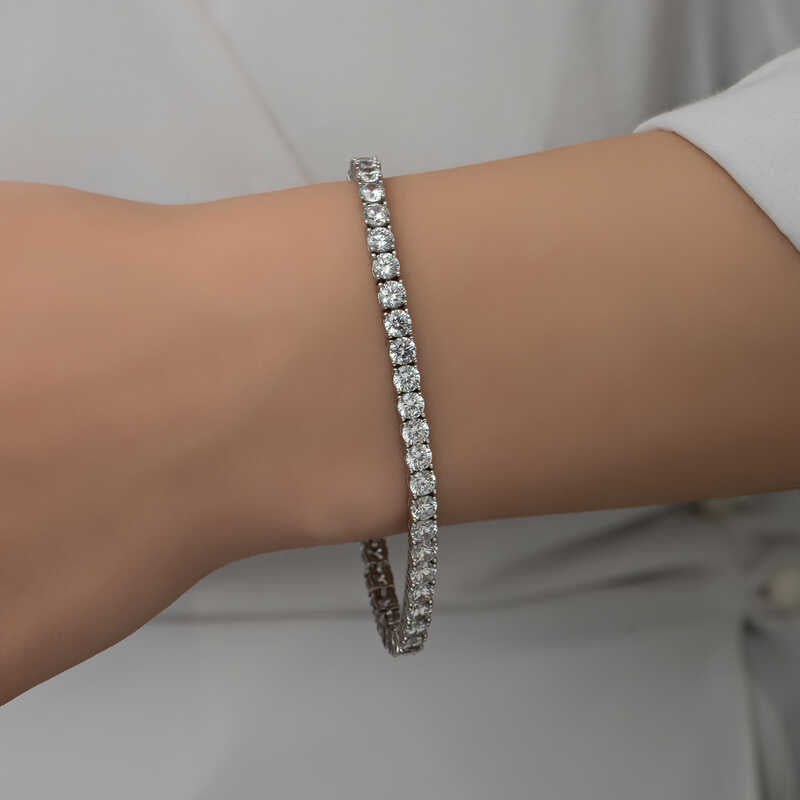 Bracelet en argent pour femme Waterway en pierre blanche de 6 mm