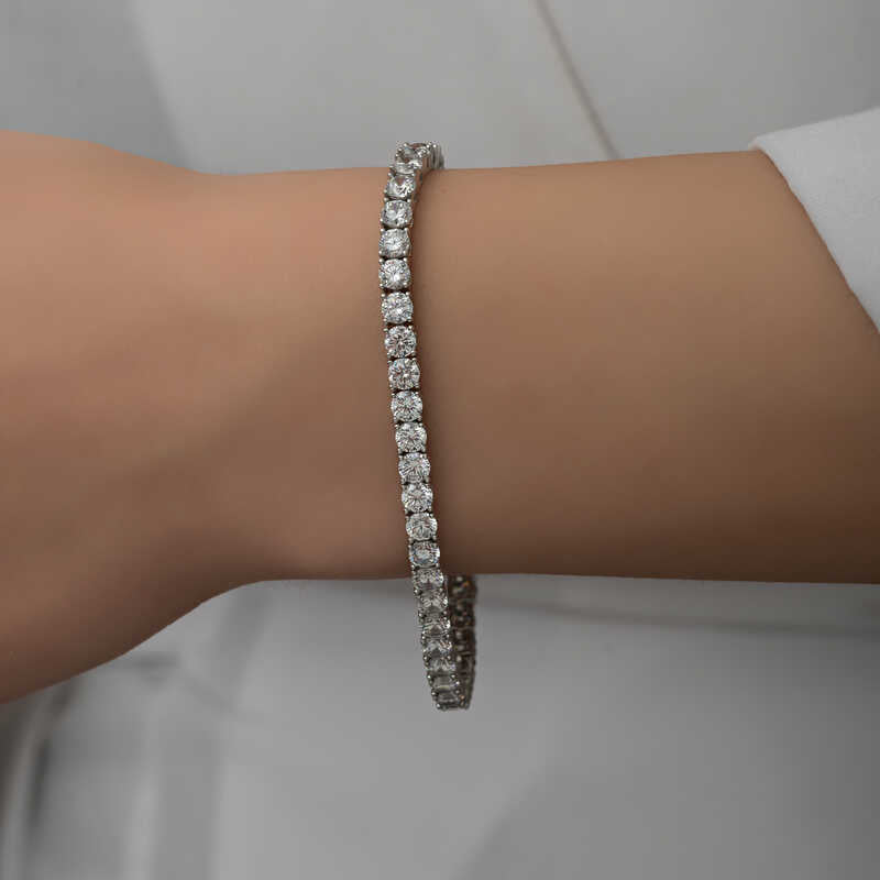 Bracelet en argent pour femme Waterway en pierre blanche de 6 mm