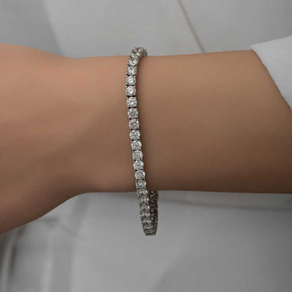 Bracelet en argent pour femme Waterway en pierre blanche de 6 mm