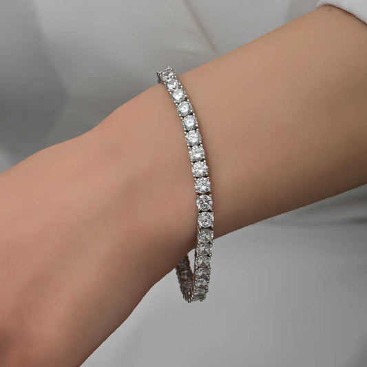 Bracelet en argent pour femme Waterway en pierre blanche de 6 mm