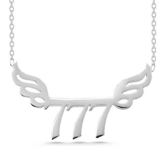 777 Angel Number Women's Silver Pendant