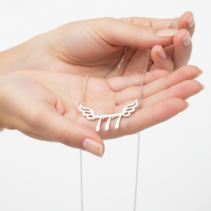 777 Engelszahl Damen Silber Halskette