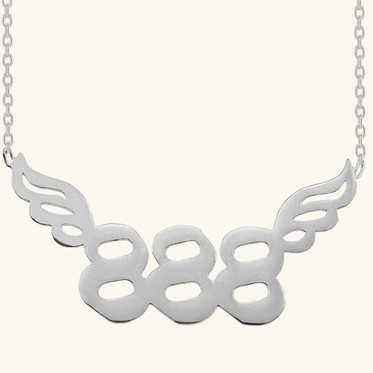 888 Angel Number Women's Silver Necklace