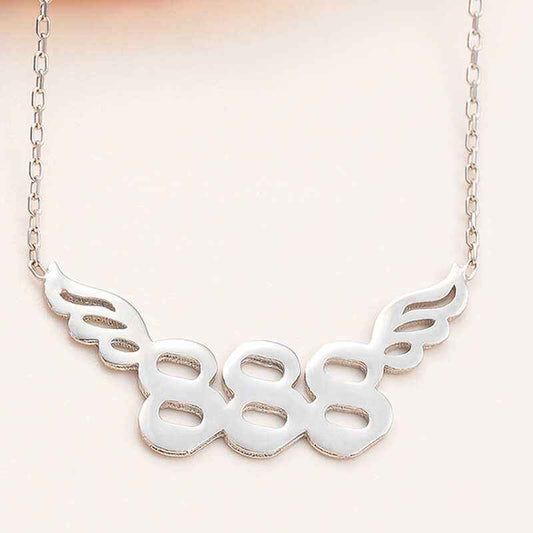 888 Angel Number Women's Silver Pendant