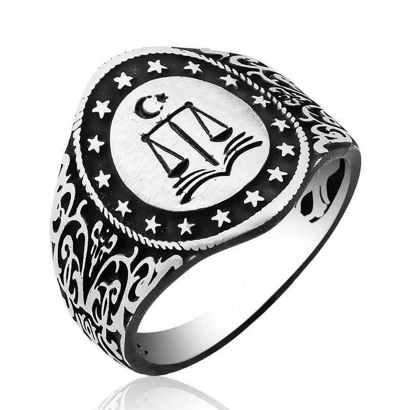 Justice Scale Men's Silver Ring