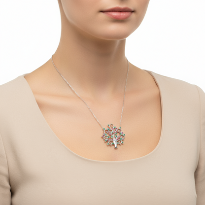 Baum des Lebens Damen Silber Halskette