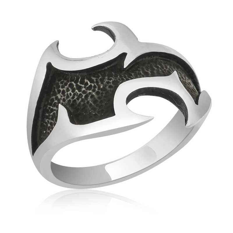 Engraved Pattern Men's Silver Ring