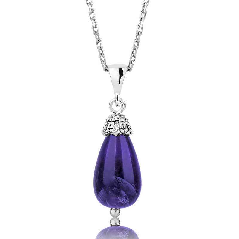 Amethyst Stone Women's Silver Necklace