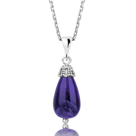 Amethyst Stone Women's Silver Necklace