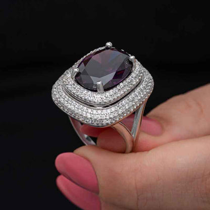 Amethyst Stone Women's Silver Ring