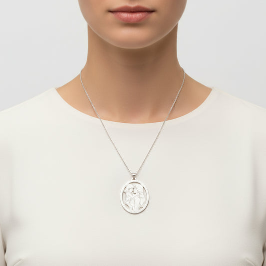 Mother Daughter Silver Necklace