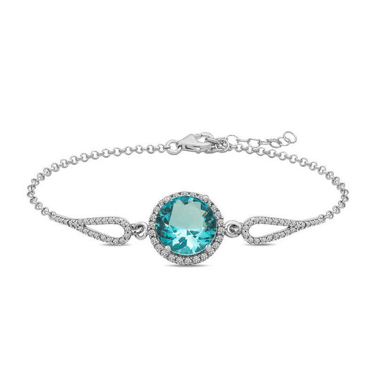 Aquamarin Damen Silber Armband