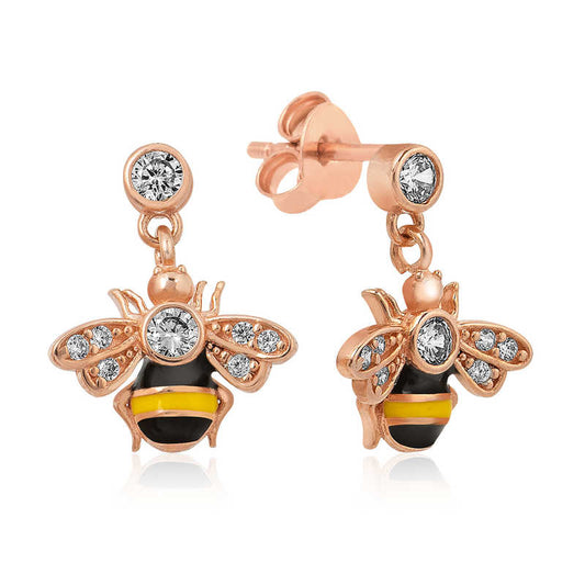 Bee Silver Earrings