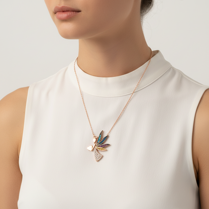 Love Angel Women's Silver Necklace