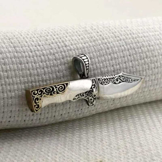 Hunter's Knife Men's Silver Pendant