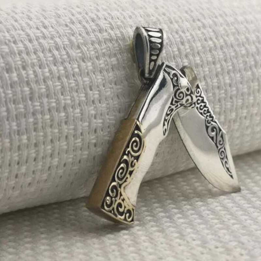 Hunter's Knife Men's Silver Pendant
