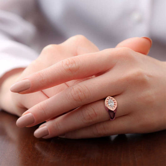 Adjustable Rose North Star Knight Silver Ring