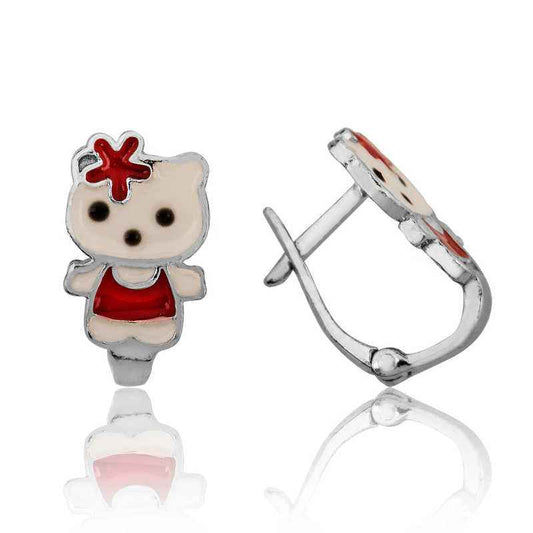 Teddy Bear Children's Silver Earrings